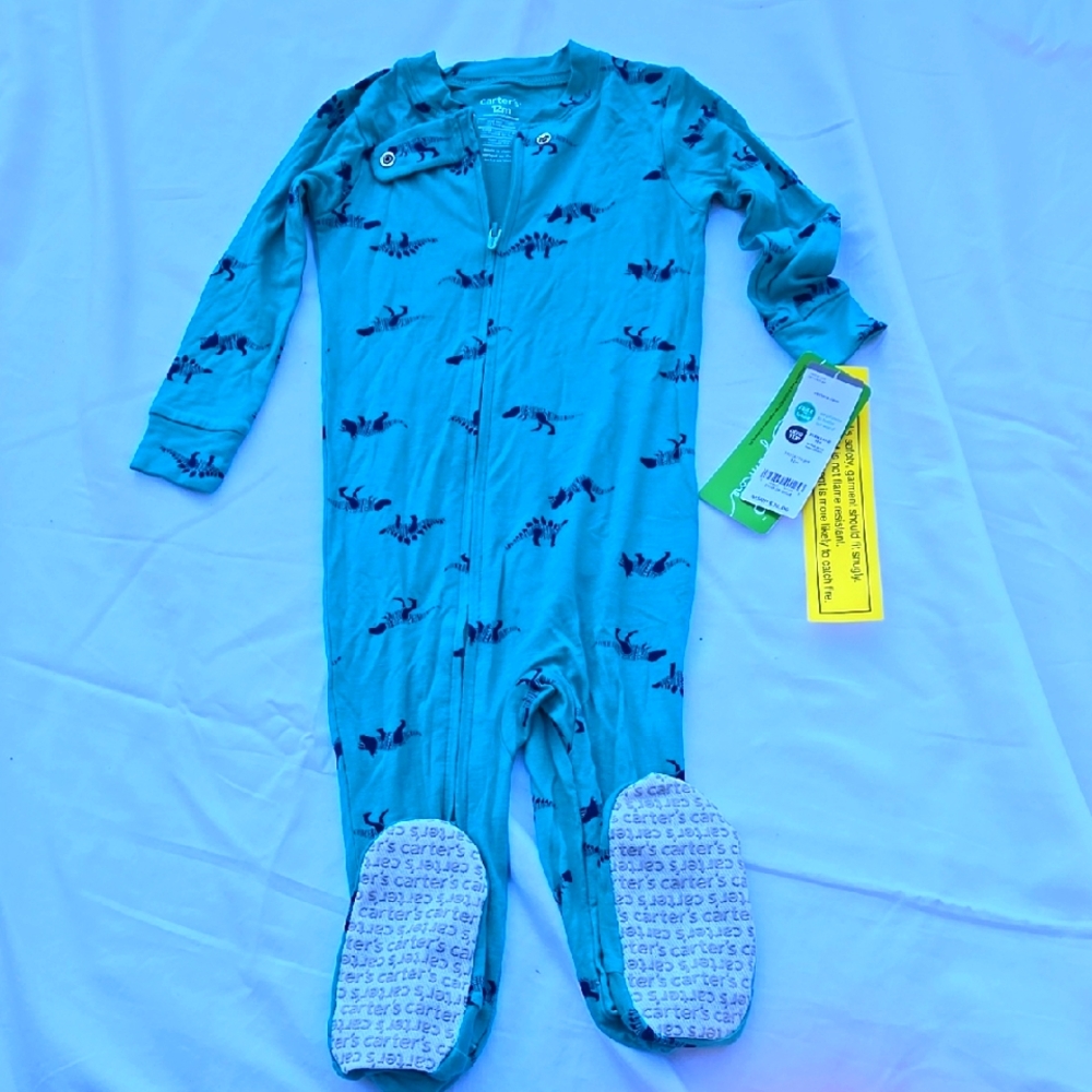Blue Baby Onesie with Animal Print